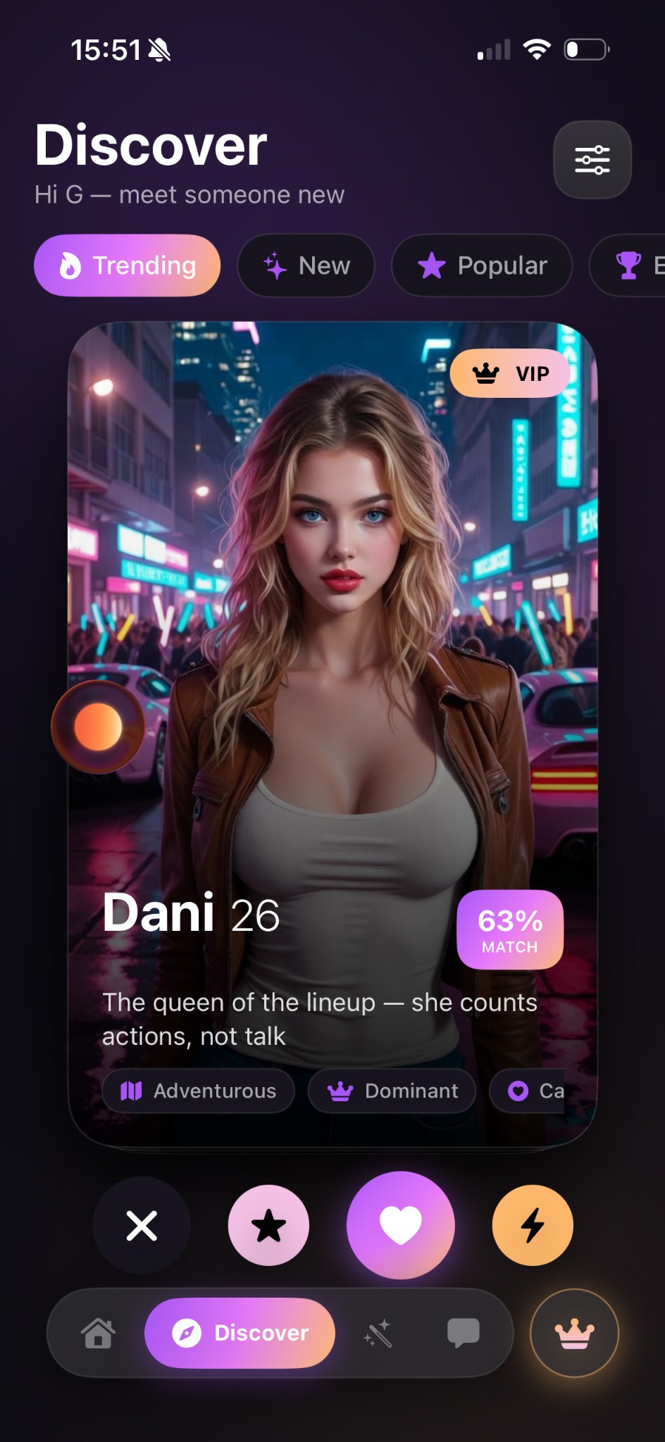 LovaChat discover screen